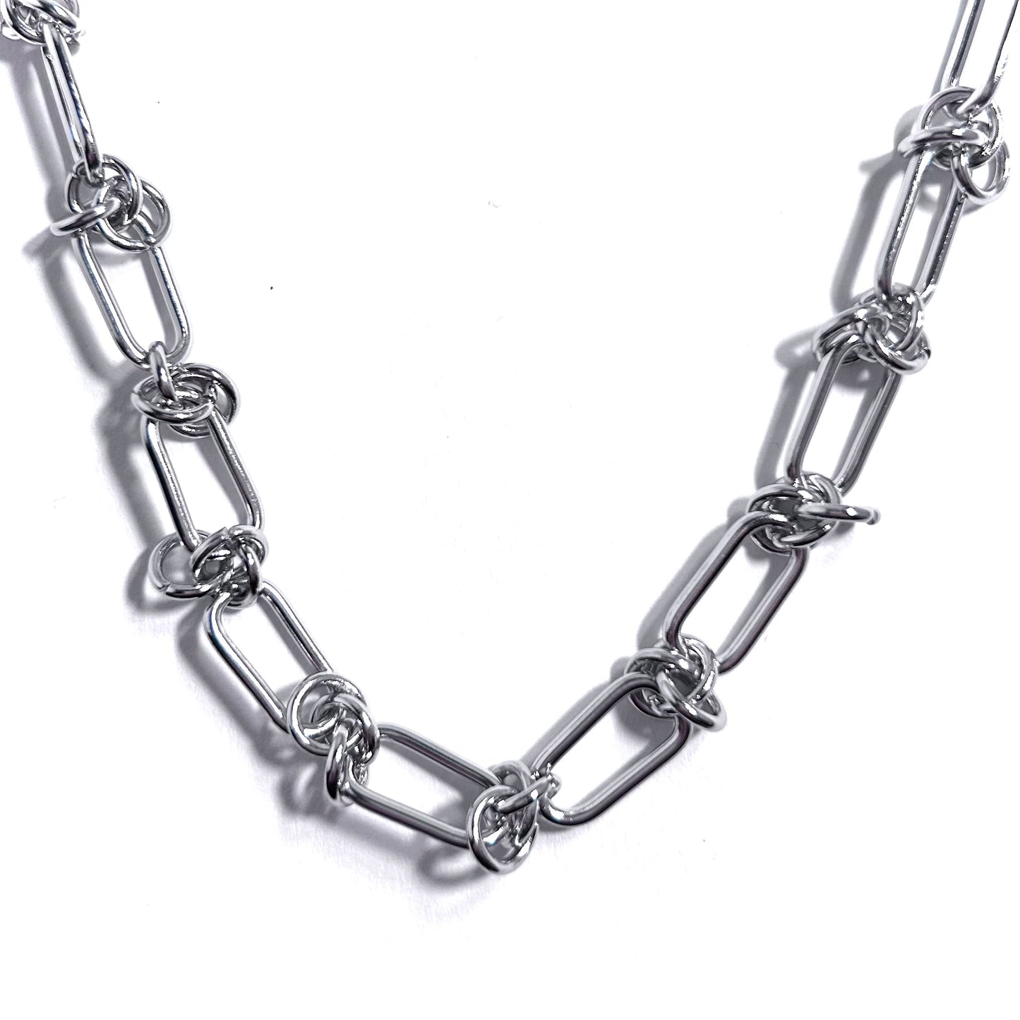 Knot Chain Necklace in Silver