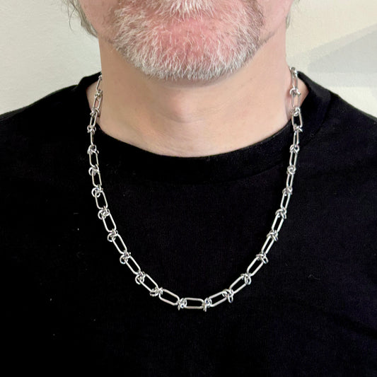 Knot Chain Necklace in Silver
