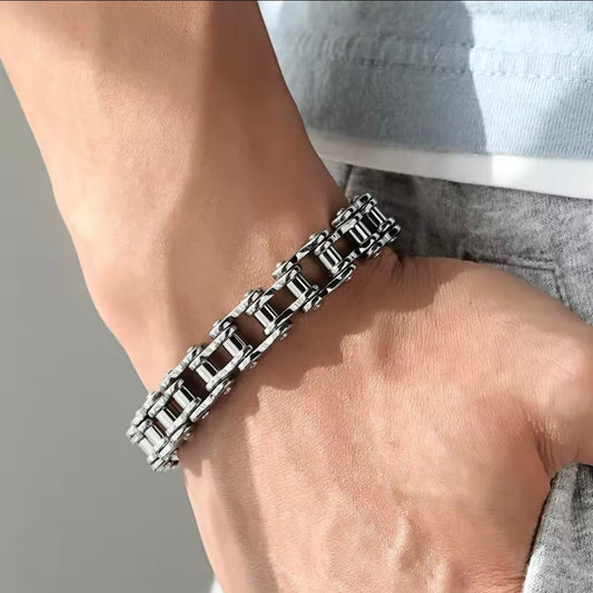 Bicycle Chain Bracelet in Silver